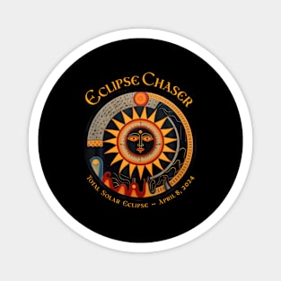 2024 Solar Eclipse Chaser Fan Watching Totality Event Magnet